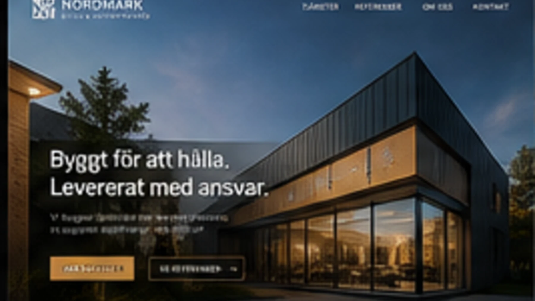 Nordbygg Göteborg, konceptuell webbplats för byggföretag